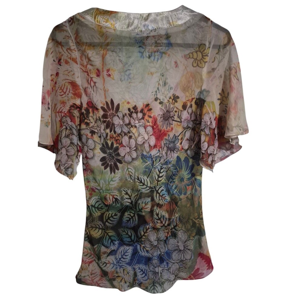 VTG Simply Irresistible M Fairy Baby Doll Top Sheer Flutter Cottage USA 90's - Picture 2 of 7